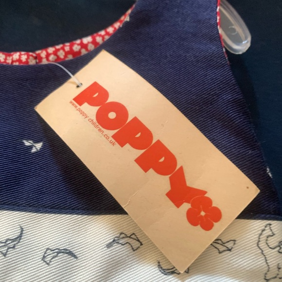 Poppy Navy Dress with White Whimsical Patterns - Picture 6 of 6